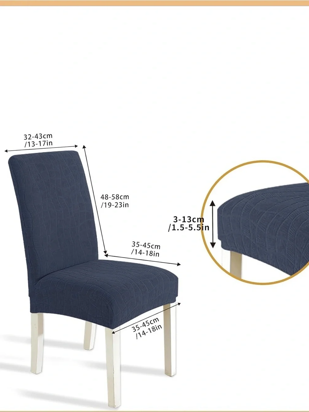 Stretch Dining Chair Slipcovers - Navy (Set of 2)